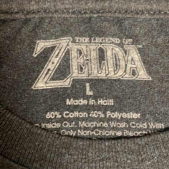Zelda The Legend of Zelda Gray Graphic Shirt Vintage, M - Picture 2 of 6